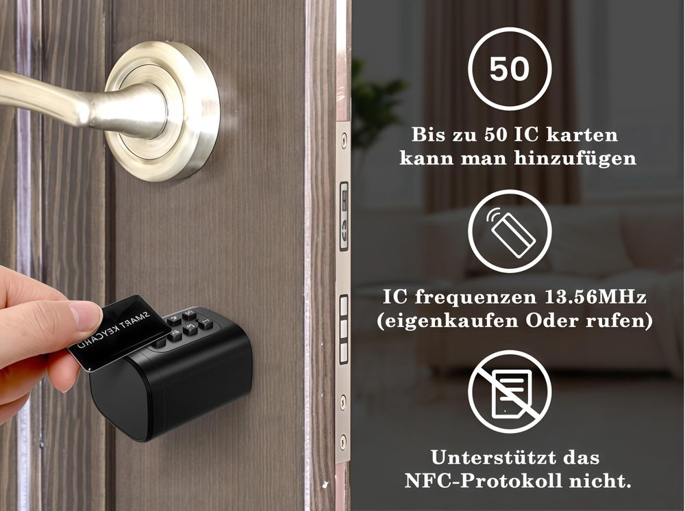Smartlock Schließzylinder 60-90mm, Elektrisches Türschloss Haustür, Schloss mit Fingerabdruck, PIN, RFID, Tuya App & Notschlüssel
