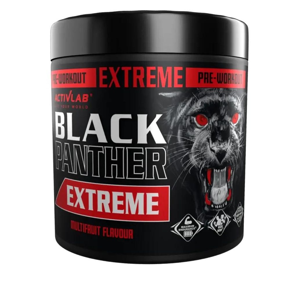 Activlab Black Panther Extreme 300 g, Multifrucht, Pre-Workout mit Koffein, Kreatin, Aminosäuren, Beta-Alanin, Citrullin, HMB