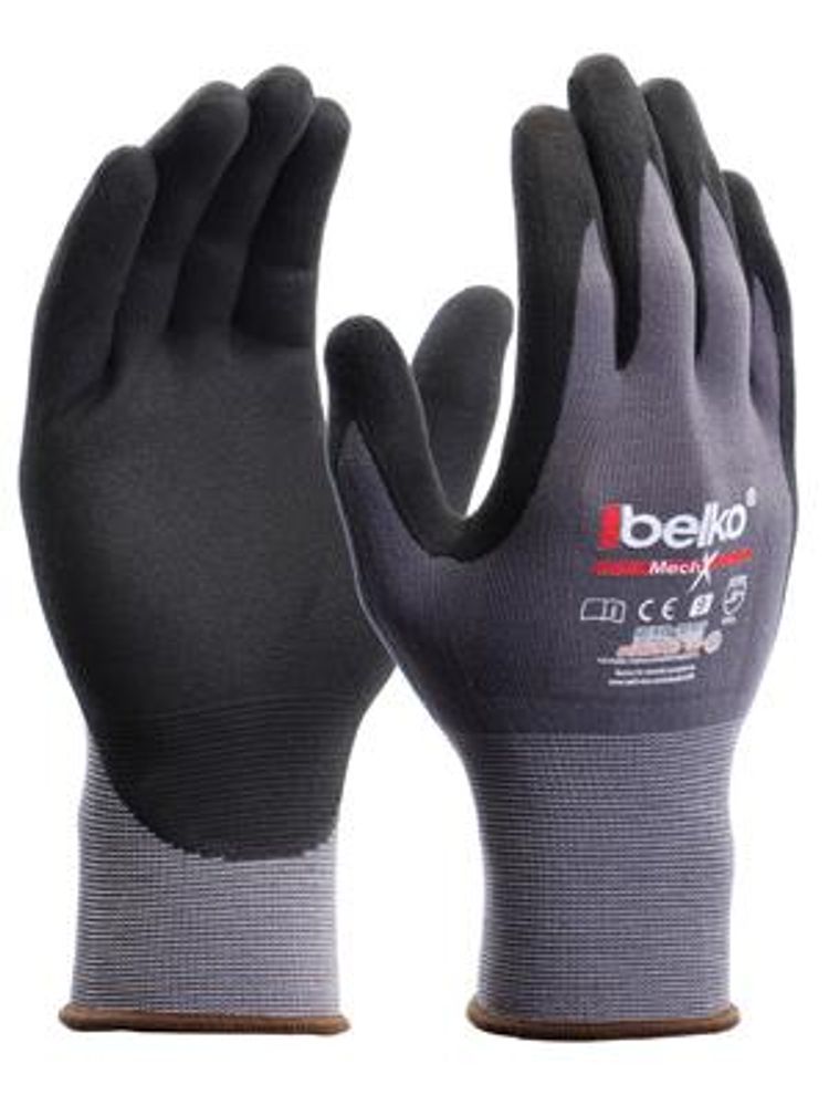 Belko® MechX Arbeitshandschuhe Montagehandschuhe Mechanikerhandschuhe Nylon Gr. 11 (XXL) - 12 Paar