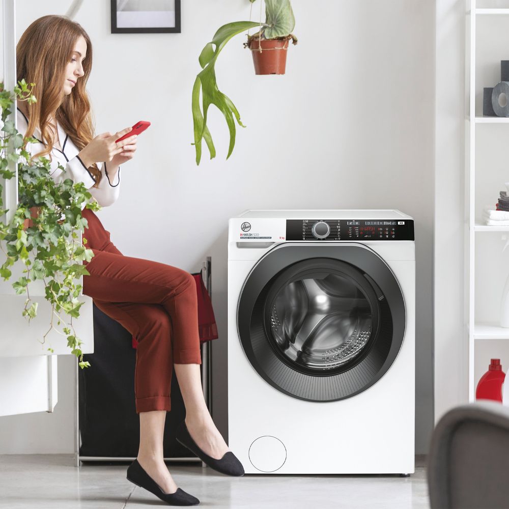 Hoover HWE 49AMBS/1-S Waschmaschine 9kg hOn-App Mengenautomatik Plus