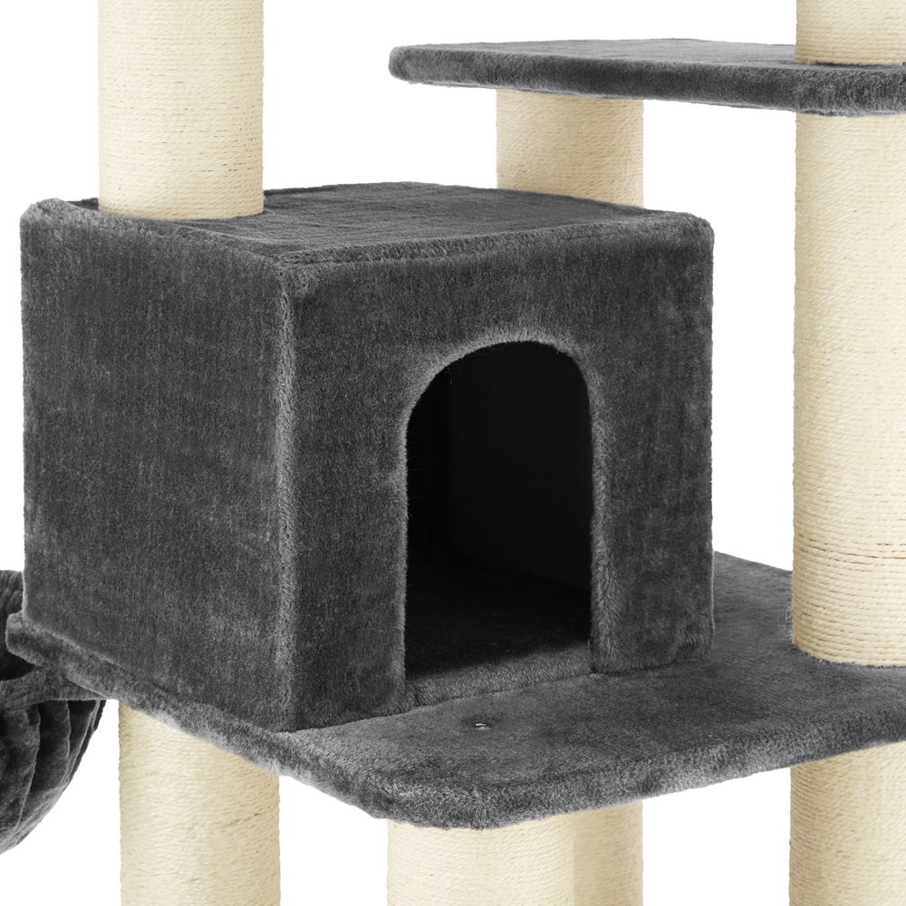 tectake® Kratzbaum Gismo 195 cm inklusive Treppe, 4 Spielbällen und Kippschutz