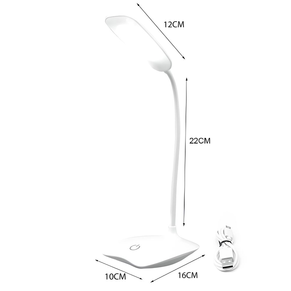 Schreibtischlampe LED Tischlampe mit Touch Dimmbare 3 Helligkeits Schreibtischleuchte Leuchte Büro Helligkeitsstufen Nachttischlampe Lesen Weiß Retoo