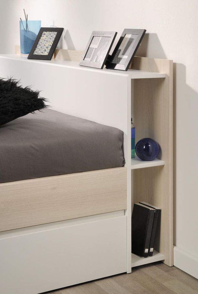 Most 6 Stauraumbett von Parisot – Bettgestell mit Schubladen und Kopfteil-Ablage