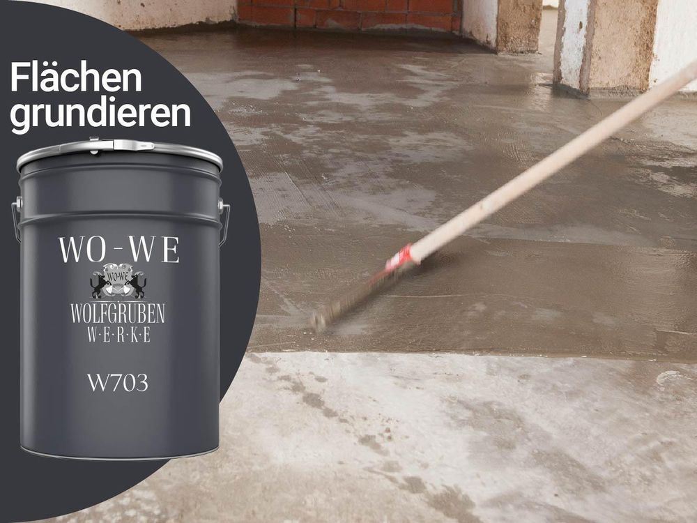 Flächen grundieren –mit WO-WE W703 Grundierung auf Betonboden