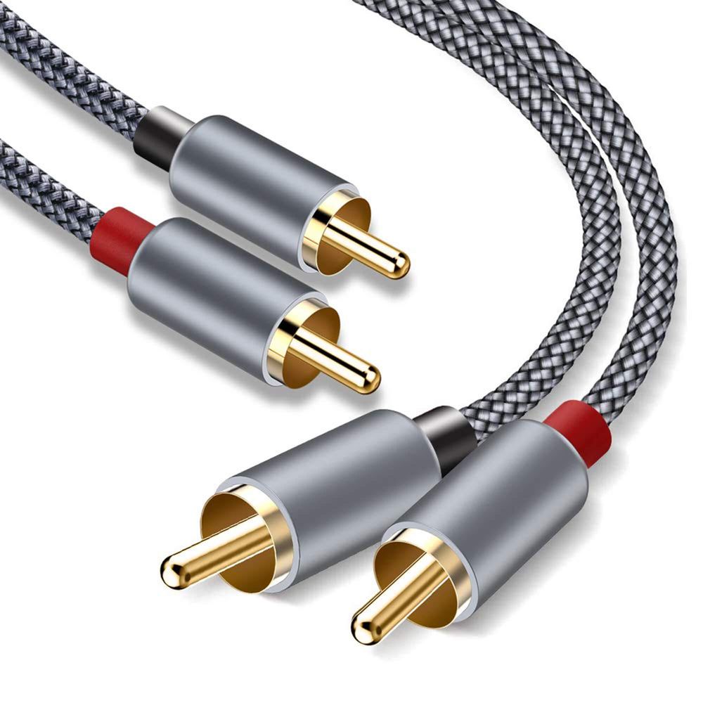 Cinch Kabel 1m 2RCA auf 2RCA Stereo Audiokabel OFC HQ vergoldete Anschlüsse für Heimkino Receiver Plattenspieler Spielkonsole Player Reagle Premium