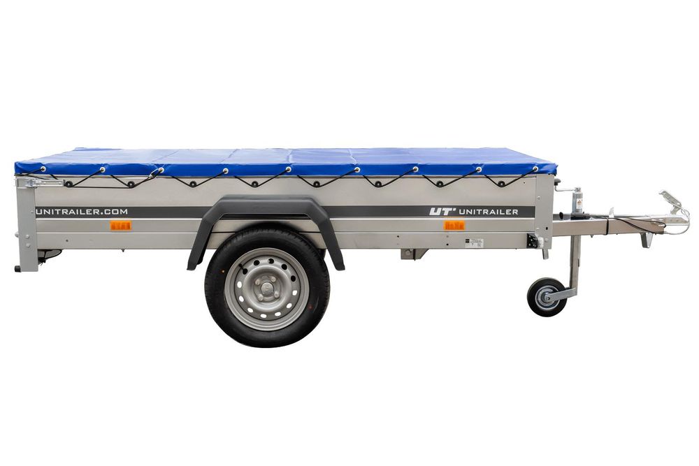 Stahl Anhänger mit Plane 750 kg GARDEN TRAILER 230 KIPP [mit Flachplane und Stützrad]