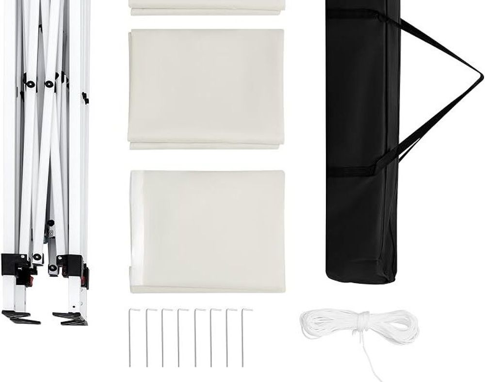 WOLTU Pavillon 2x2 m, mit 4 Seitenwänden, Partyzelt wasserabweisend UV-Schutz 50+, Beige