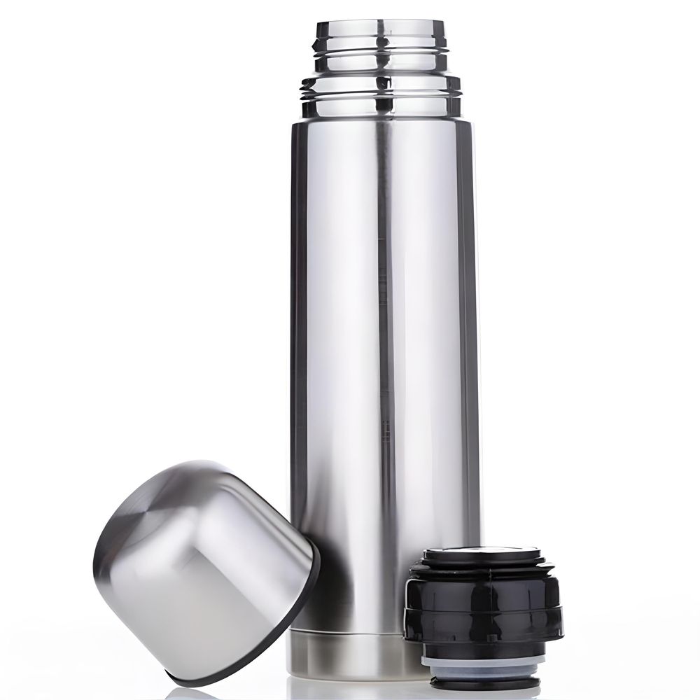 Thermoskanne Thermosflasche 0.45 Liter Thermoflasche Isolierkanne Thermobecher Isolierflasche Thermo Teekanne Kaffeekanne Kaffee Tee Silber Retoo