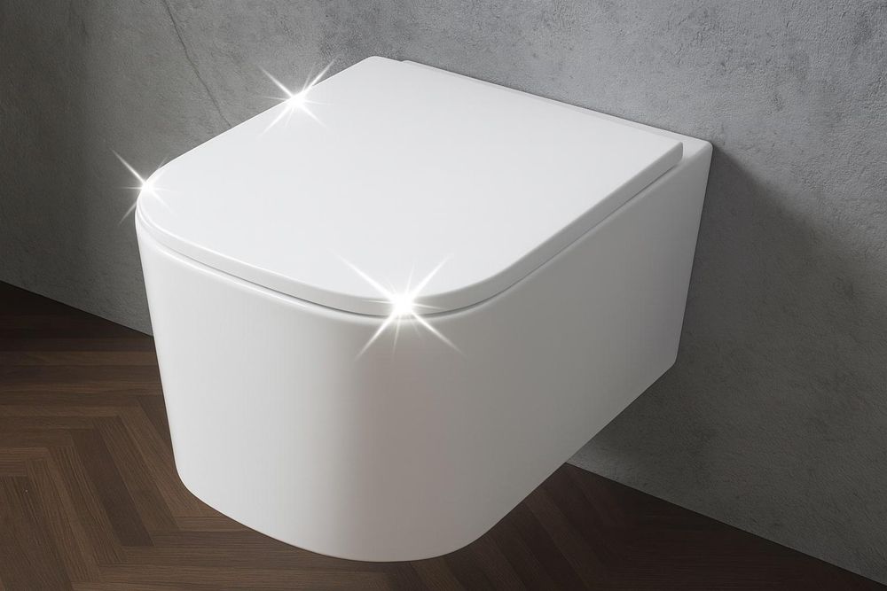 Wand WC spülrandlos Hänge WC mit Soft Close Toilette Sitz Weiß WCS Modernität丨375
