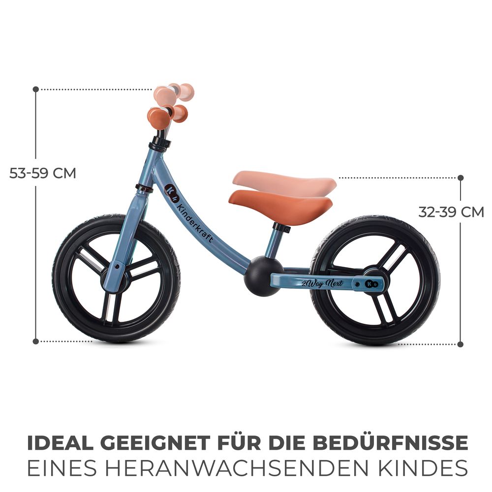 Kinderkraft 2WAY NEXT - Laufrad - verstellbarer Sattel und Lenker - leichter Rahmen - EVA-Schaumreifen - begrenzter Lenkeinschlag - ergonomisch - Blau