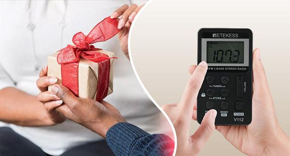 Retekess V112 Radio, mini Radio mit Kopfhörer, Batteriebetrieben, FM AM,Schlaftimer,Wiederaufladbar,LCD,500mAh Akku, für Laufen, Reisen, Angeln