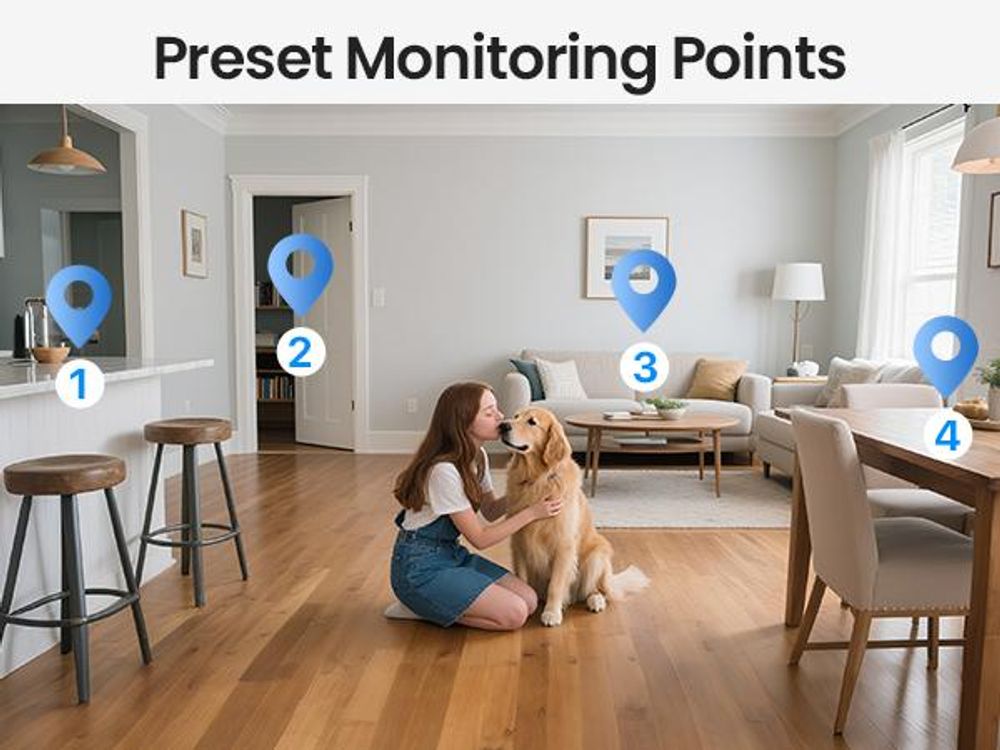 ZOSI 4K PTZ Überwachungskamera Innen WLAN mit 64GB Karte, 2,4/5Ghz WiFi, Personen-/Haustiererkennung & Verfolgung, One-Touch-Call, C518