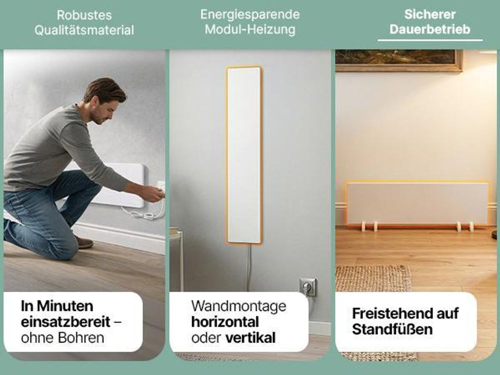 Heidenfeld Anti-Schimmel Heizung | Infrarotheizung - Schimmelentferner - Schimmel Frei - Wandheizung - Badheizung - Schutz ohne Chemie - 2er Set