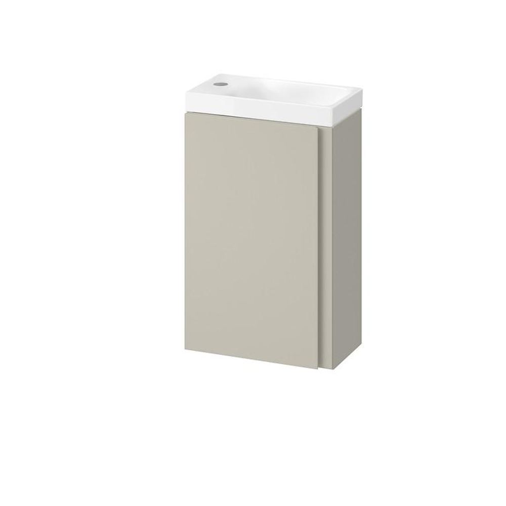 AQUA for you | Badezimmerschrank - CERSANIT MODUO - Waschtisch Set 40 cm – Kaschmir - mit Waschbecken, Unterschrank, Badmöbel Set, Badezimmerschränke