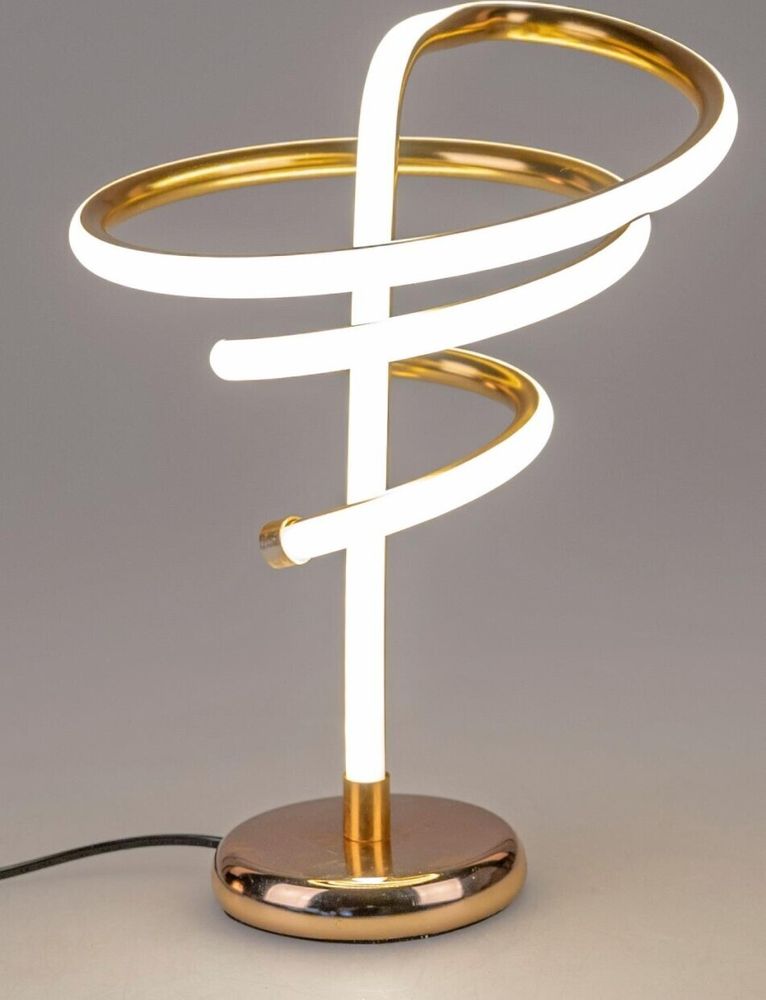LED Tischlampe Spirale aus Metall Gold formano