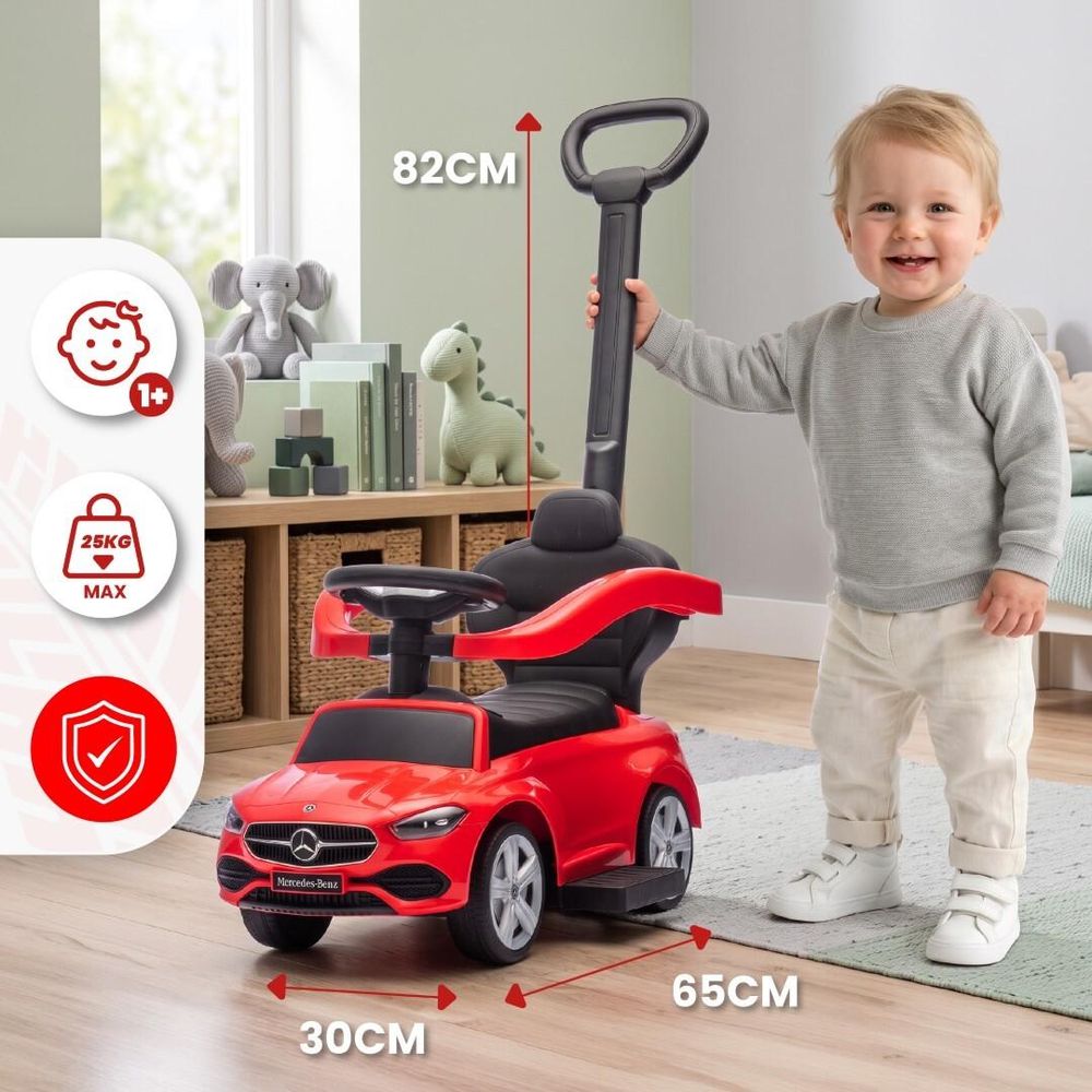 Enfant debout à côté du porteur avec dimensions indiquées