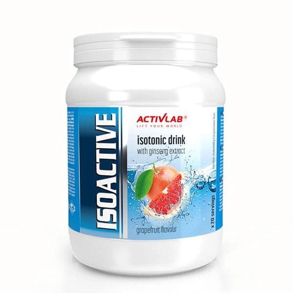 Activlab Isoactive 630 g, Grapefruit, Isotonisches Getränkepulver, Elektrolyte, B-Vitamine, ca. 20 Portionen, Sportgetränk