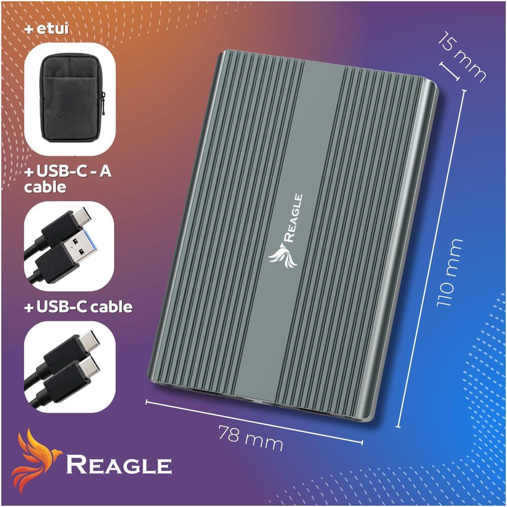 Reagle NVMe M.2 SSD Gehäuse Dual USB-C 3.2 10Gbps PCIe Adapter für 2x M2 SSD Aluminium Tool-Free kompatibel Windows Mac Linux