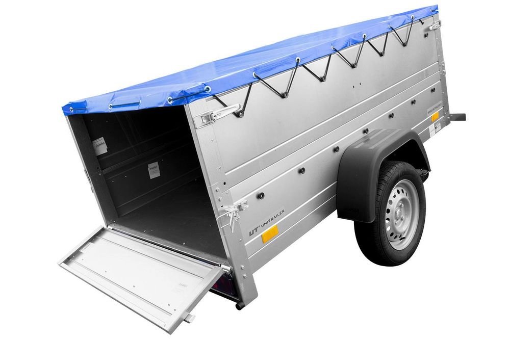 Kippbarer Pkw Anhänger GARDEN TRAILER 200 KIPP mit zusätzlichen Bordwänden, Stützrad und Flachplane