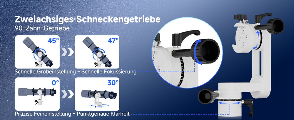 Svbony SV225 Mini-Alt-Azimut-Teleskophalterung, 5 kg maximale Tragfähigkeit, Aluminium-Alt-Az-Halterung, Teleskop-Zubehör mit verstellbarem Winkel