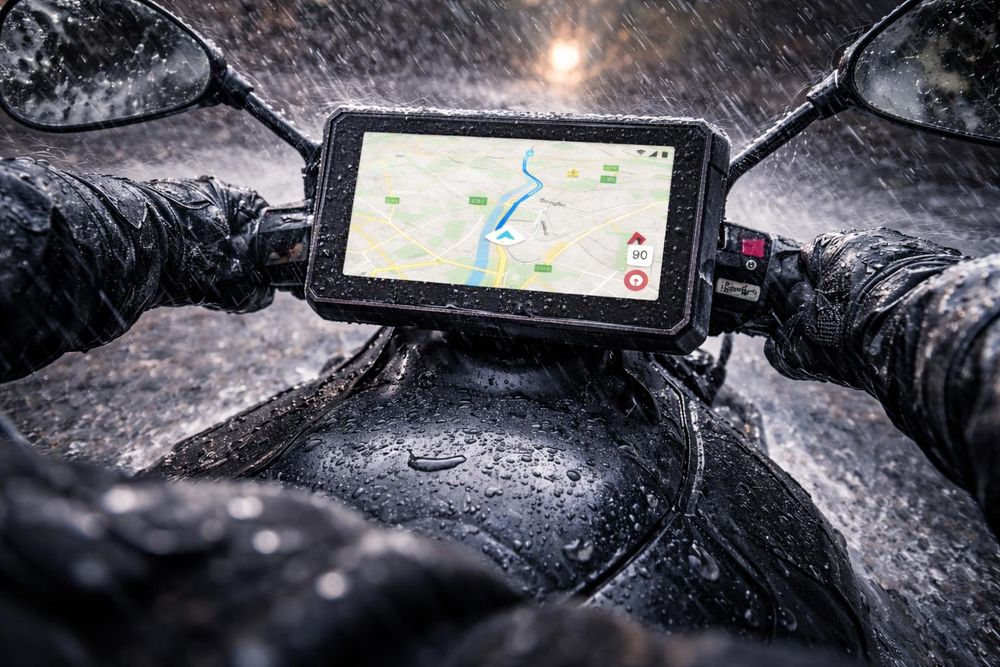 Alt: vodoodolný displej motorka IPX8 odolnosť počasie