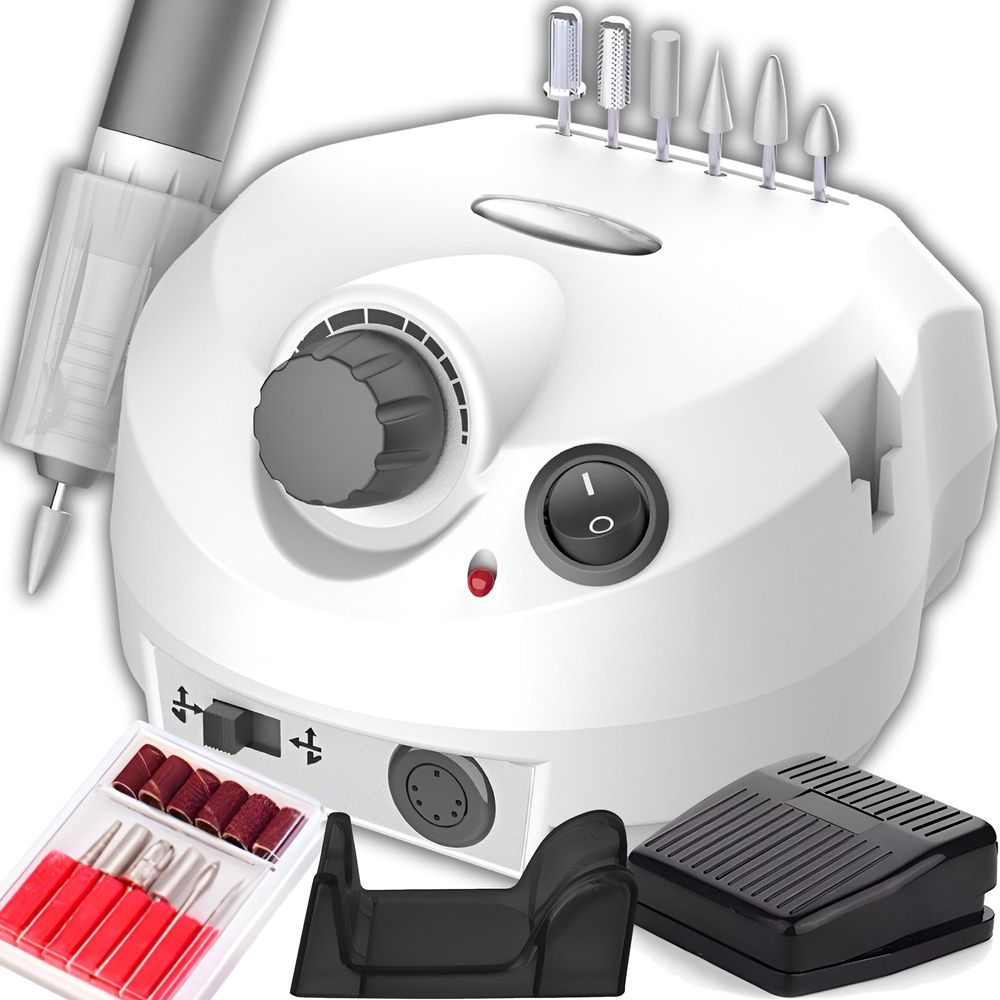 Nagelfräser Elektrisch 35000 u/Min Profi Fraeser Nagelfeile Set Maniküre Pediküre Gerät Nagelknipser Persönliche DIY-Maniküre Weiß Retoo