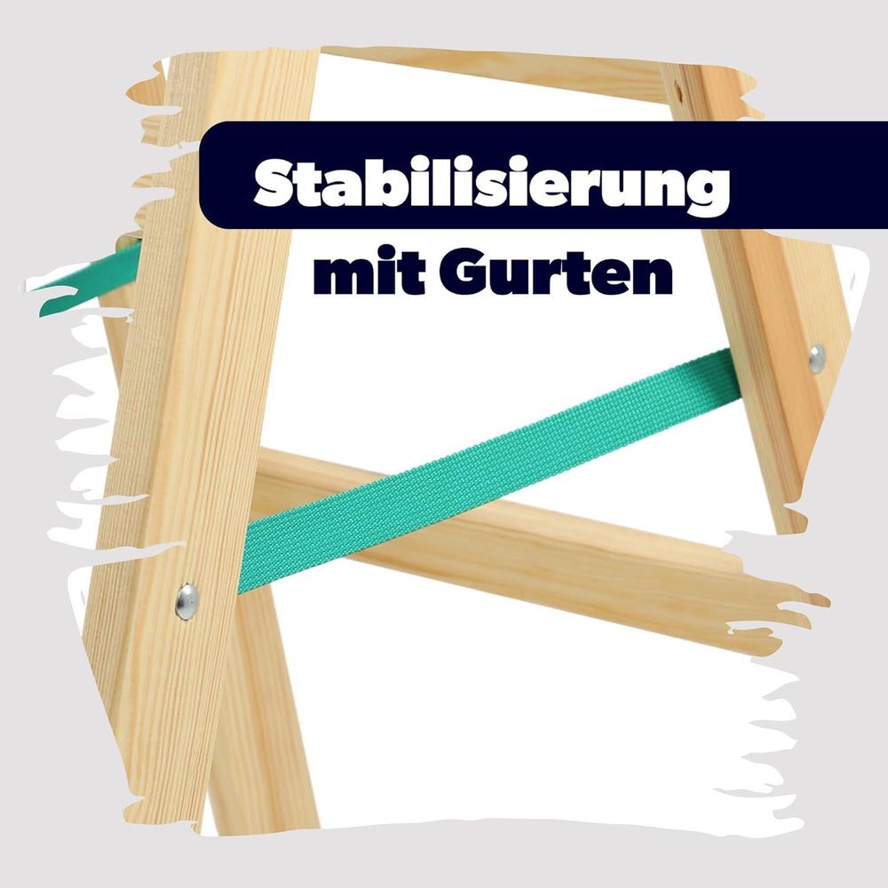 KADAX Leiter "Salo", Holzleiter, Bockleiter bis 150 kg, 152 cm, 5 Stufen