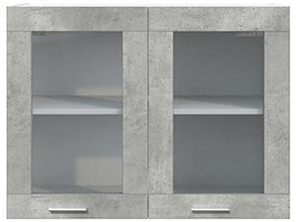 vidaXL Hängeglasschrank Lyon Betongrau 80x31x60 cm