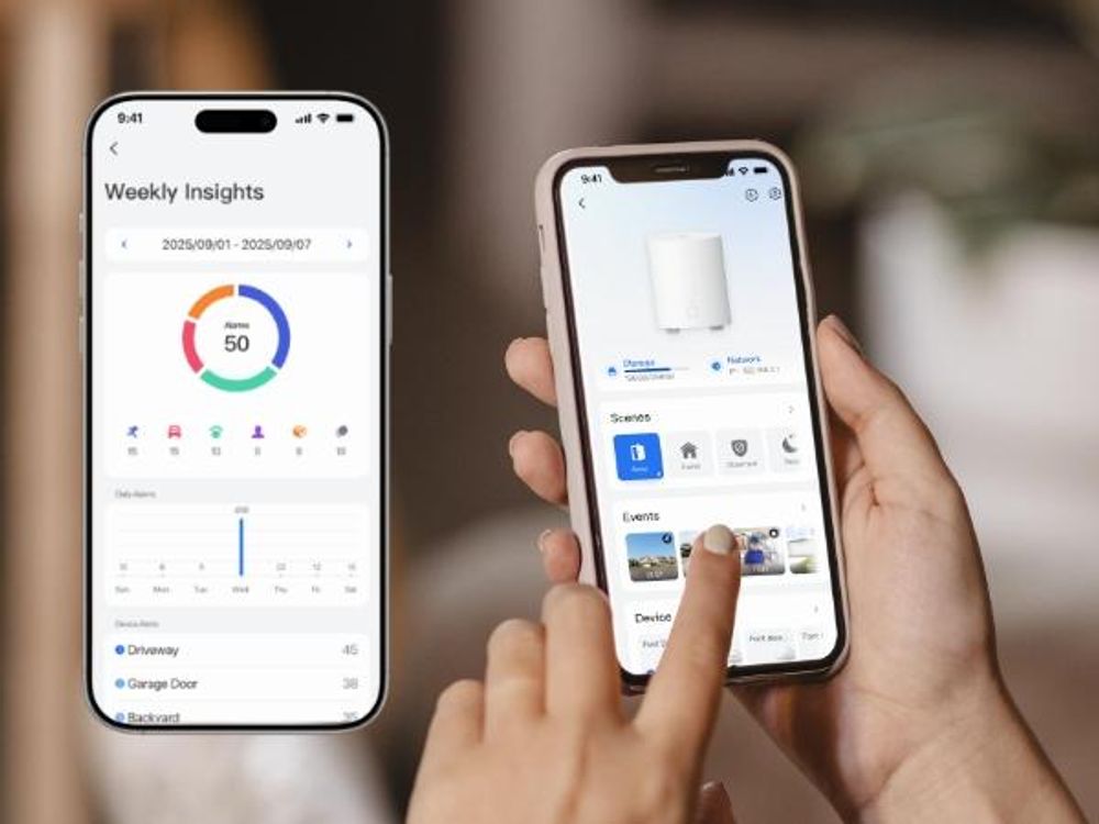 Reolink Home Hub Mini, Drahtlose Sicherheitszentrale, Max. 8 Kameras, Unterstützung bis zu 1TB microSD-Karte, KI-Zusammenfassung, Dualband-WLAN