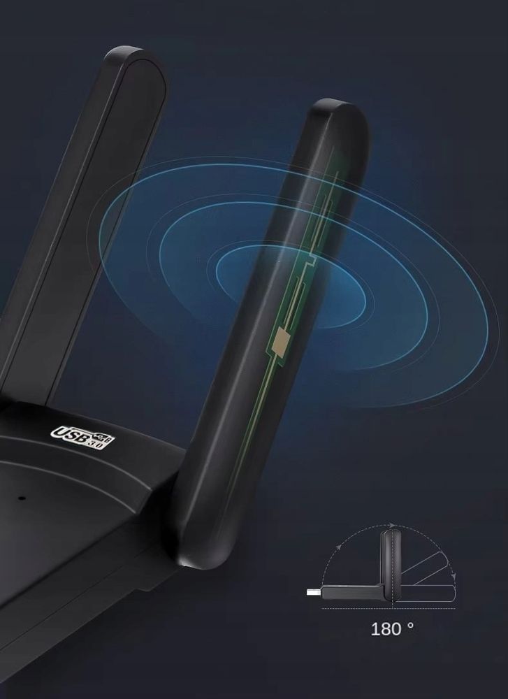 USB 3.0 WLAN Adapter - 1300 Mbit/s - Dual Band 2,4/5 GHz - 5 GHz - Externe Netzwerkkarte - 2 Antennen - 802.11ac