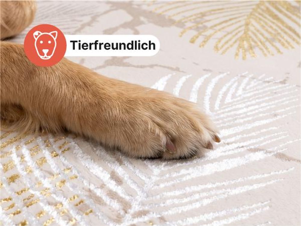 Tapiso Teppich CRYSTAL Rund Beige Braun Creme Wohnzimmer 240 x 240 cm