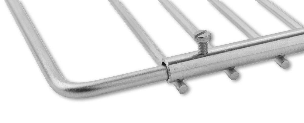 DEOS Verstellbarer Grillrost aus Edelstahl 40–55 × 30 cm ohne Holzgriffe – zusätzliche Produktansic…