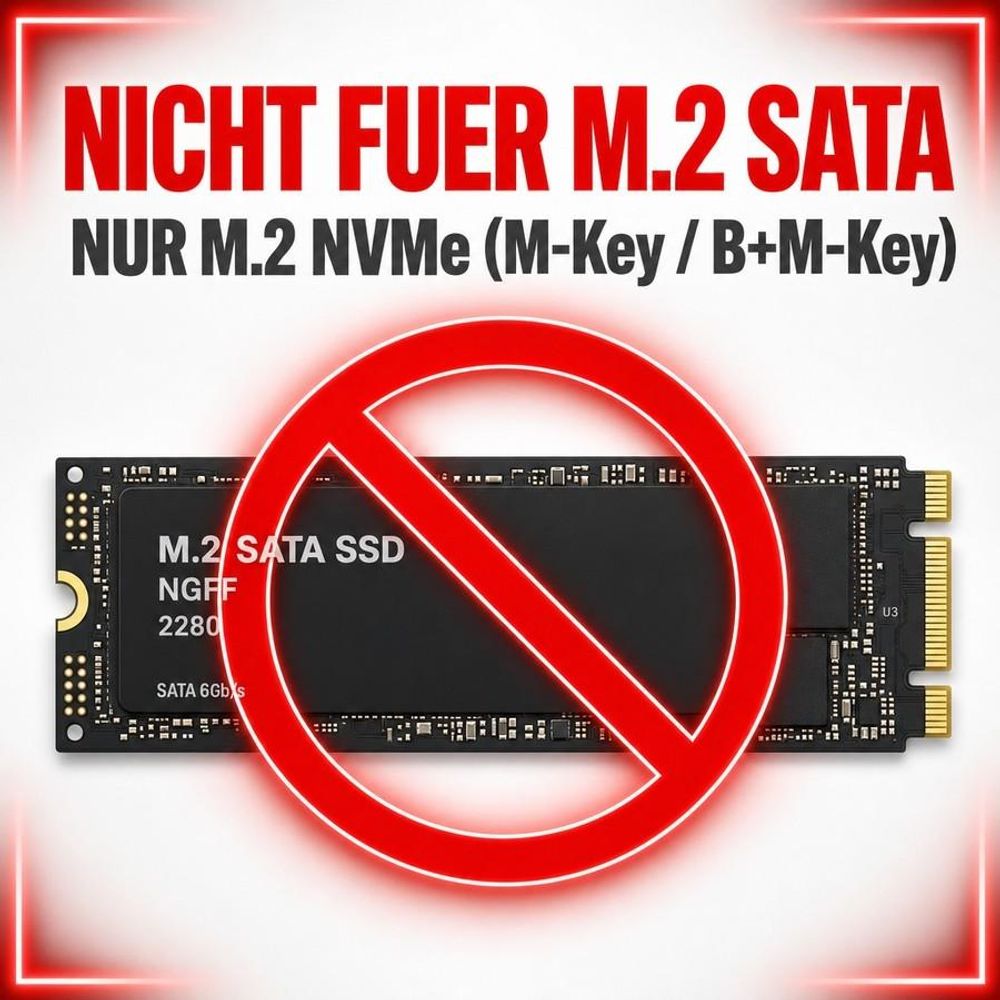 Nur NVMe – nicht M.2 SATA
