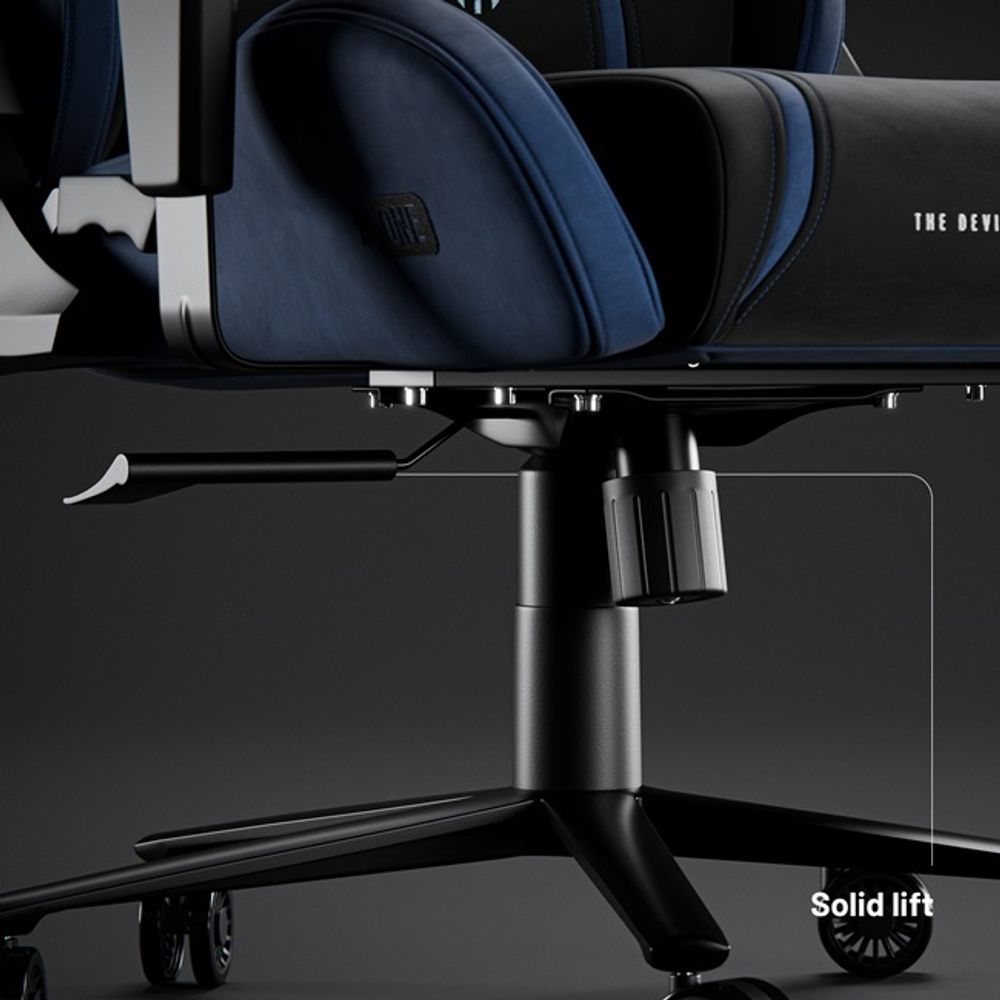 Diablo X-One 2.0 Gaming Stuhl Stoffbezug Bürostuhl Schreibtischstuhl Wippfunktion Lendenkissen Kopfstütze Belastbar bis 150 kg Night-Blue Normal L