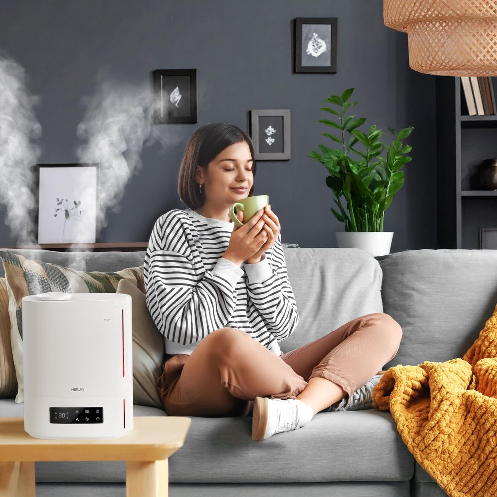 HEVA MILO Nawilżacz powietrza ultradźwiękowy 360° Aromaterapia Timer Biały