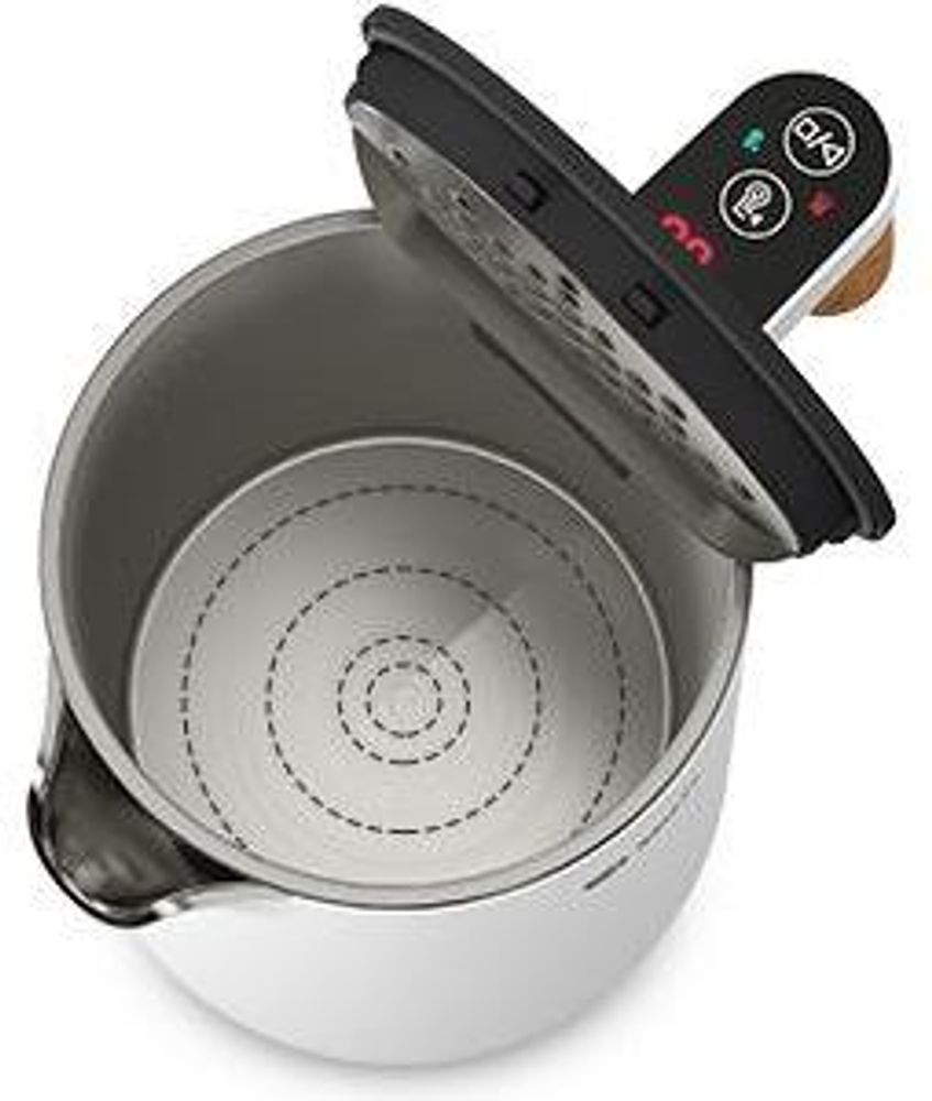Balter Wasserkocher Edelstahl mit Temperatureinstellung 1,5L, 2200W, BPA-frei, LED-Display, Temperaturwahl 45°C-100°C, Abschaltautomatik, Weiß, Leise