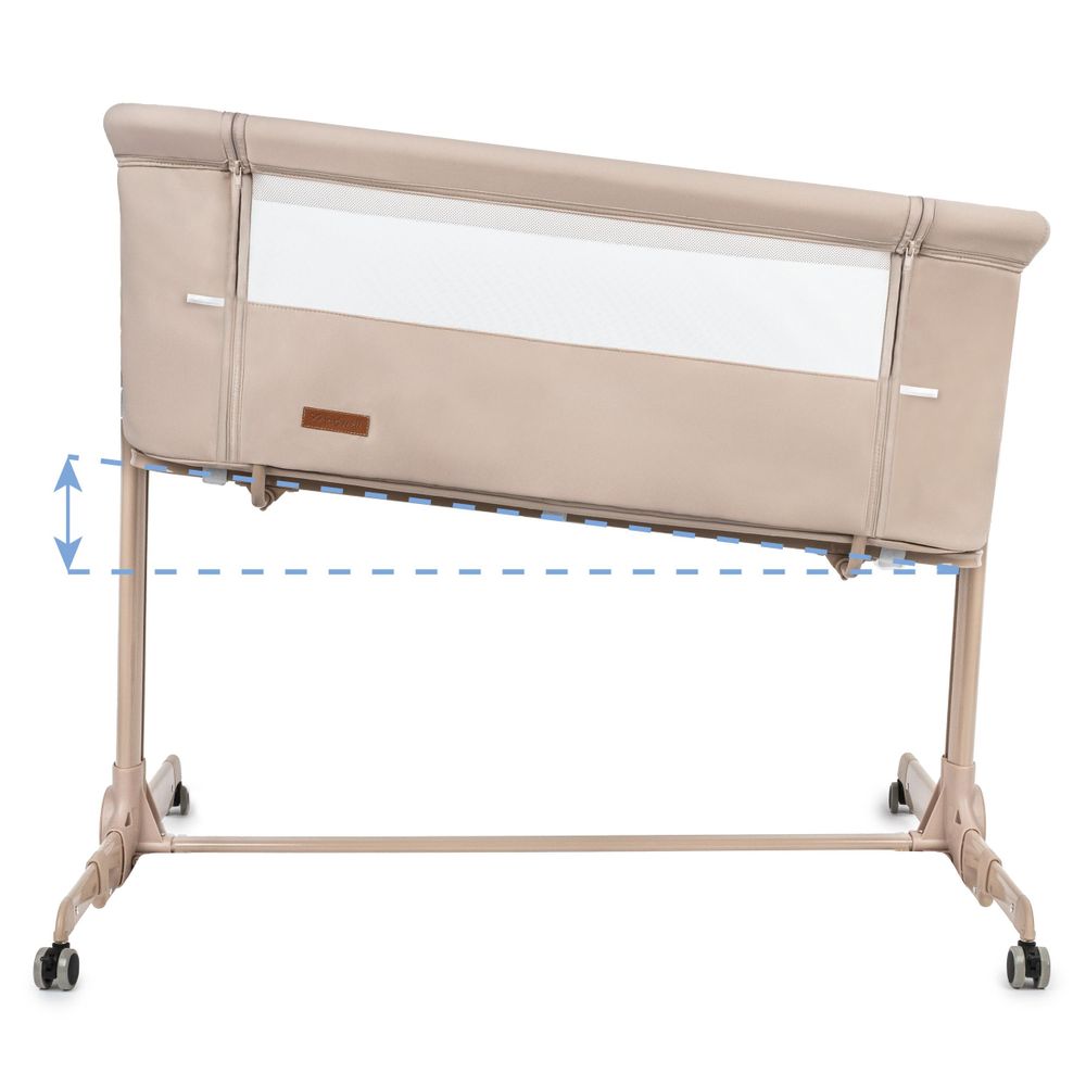 Kidwell NALI Beistellbett 2in1 – Höhenverstellbares Babybett mit Matratze, Rollen & Neigungsverfunktion Beige