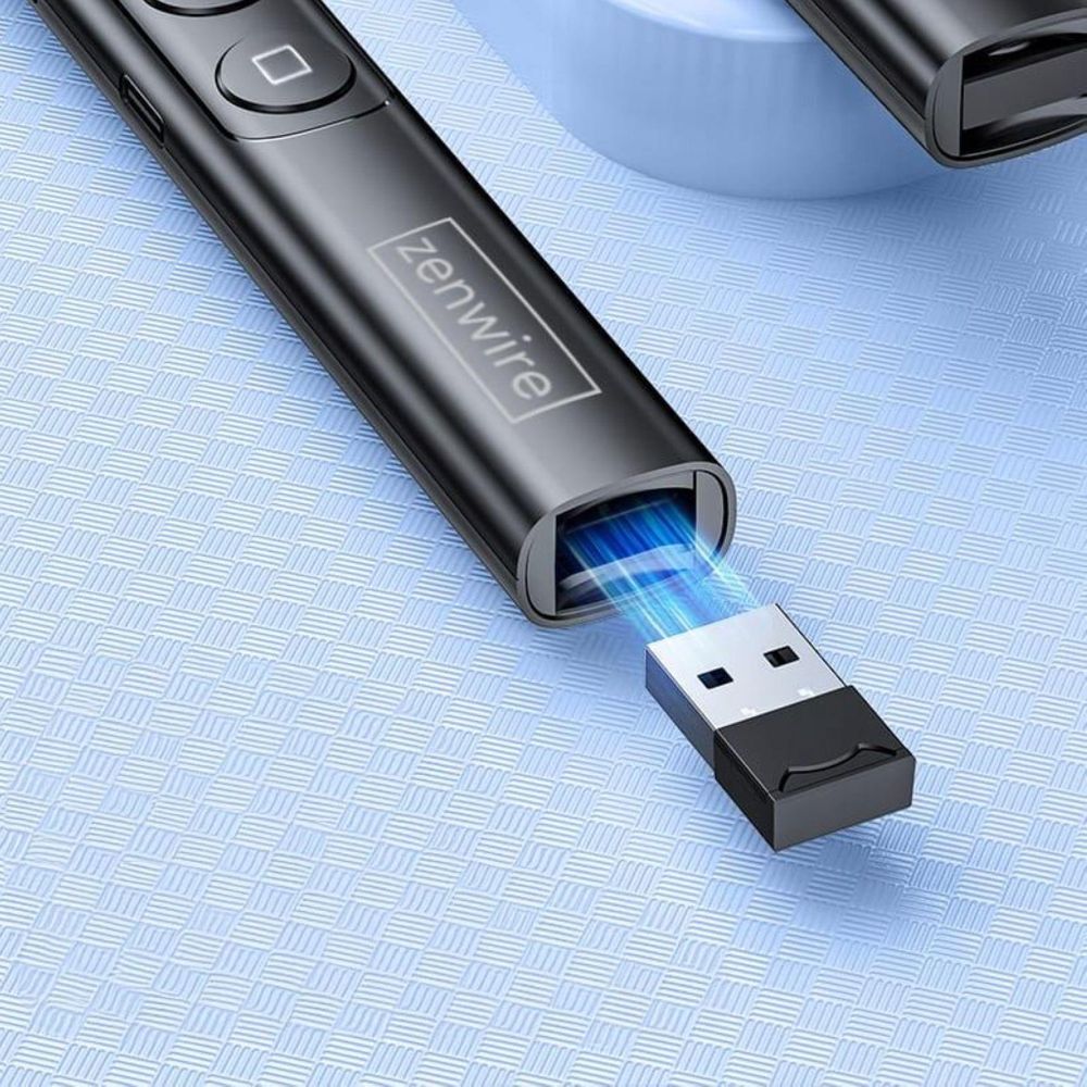 Wskaźnik - wskaźnik laserowy - bezprzewodowy - pilot laserowy - USB - do prezentacji - czarny - do 200 m