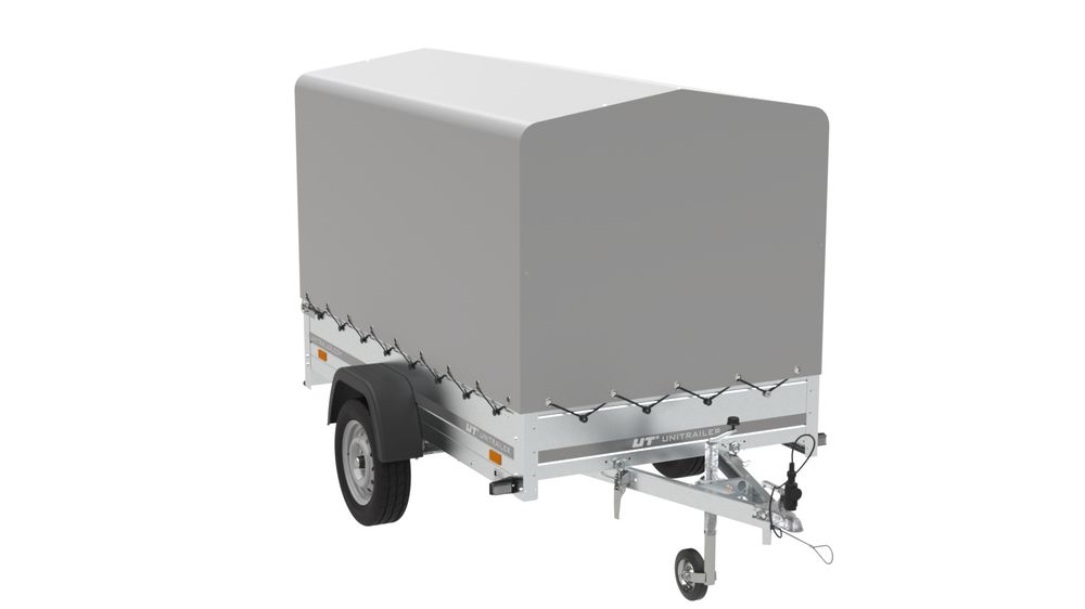 PKW Anhänger 230x125 Garden Trailer 230 KIPP Unitrailer 750 kg mit Stützrad, 110 cm hoher Plane und Hochspriegel