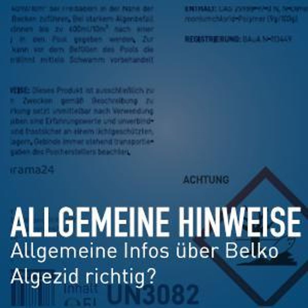 Belko® 5L Algizid Algenverhütung Anti - flüssig Algenmittel Pool Schwimmbad ohne Chlor