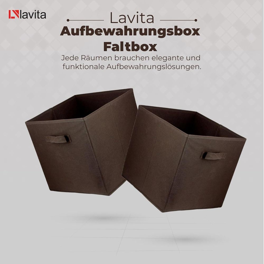 Lavita Storage Box | faltbare Aufbewahrung Boxen 31 x 31 x 31 cm | Schubladen-Organizer Box| Ordnungssysteme für Kleidung | Kleideraufbewahrung & Organisation | dunkelbraun | 1 stück