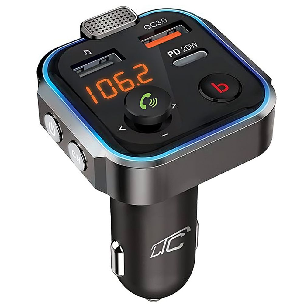 FM Transmitter Auto Bluetooth 5.0 Kfz Radio Adapter mit Freisprecheinrichtung und Dual USB Typ-C QC 3.0 USB Drahtloser Empfänger Adapter 20W Retoo
