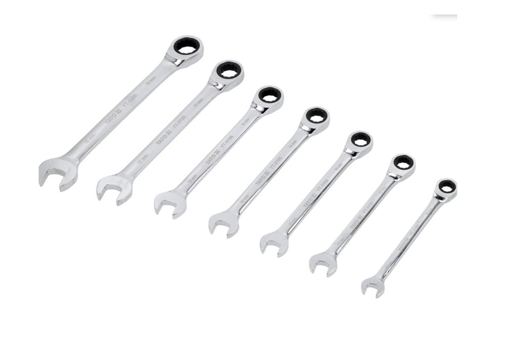 Yato YT-0208, 10,12,13,14,15,17,19 mm, Chrom, Chrom Vanadová ocel, Chrom, Lesklý, 5°