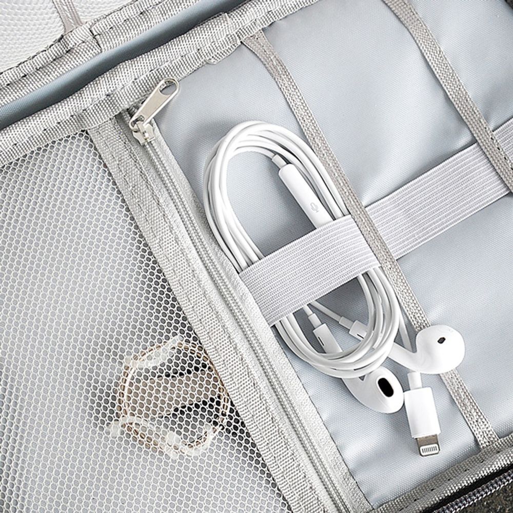 Universal Kabel Organizer Tasche Reise Elektronische Kabeltasche Elektronik Tasche Elektronik-Organizer Kabel Zubehör Festplatte Powerbank Grau L Retoo