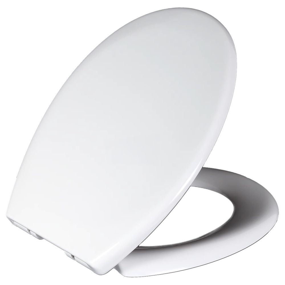 WC-Sitz mit Absenkautomatik Toilettendeckel Toilettensitz Klobrille Klositz Klodeckel Duroplast Softclose Quick-Release-Funktion Weiß Retoo