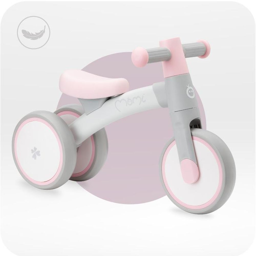 MoMi TEDI Laufrad Kinder Fahrrad - Leicht 1.35 KG, Dreirad ohne Pedal, 1-3 Jahre - Rosa