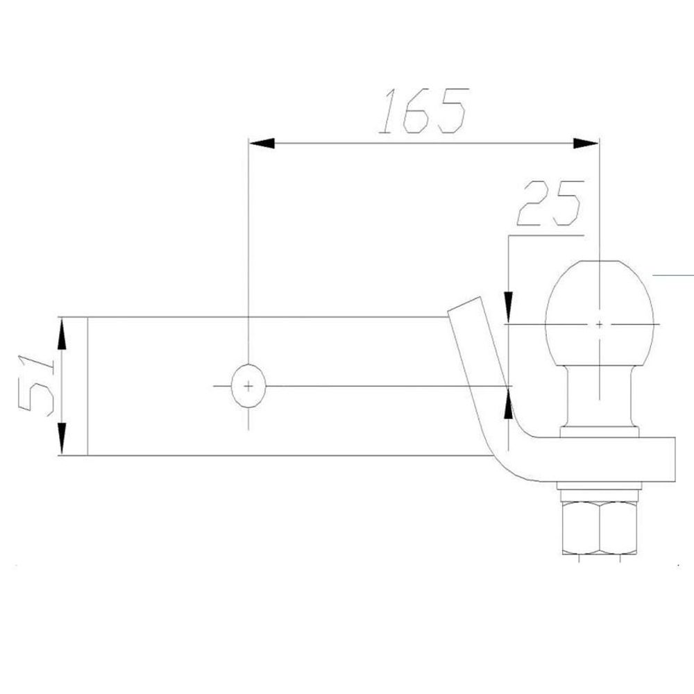 Adapter, 51x51 mm, für US-Normaufnahme 2", Anhängerkupplung, passend für US-Fahrzeuge