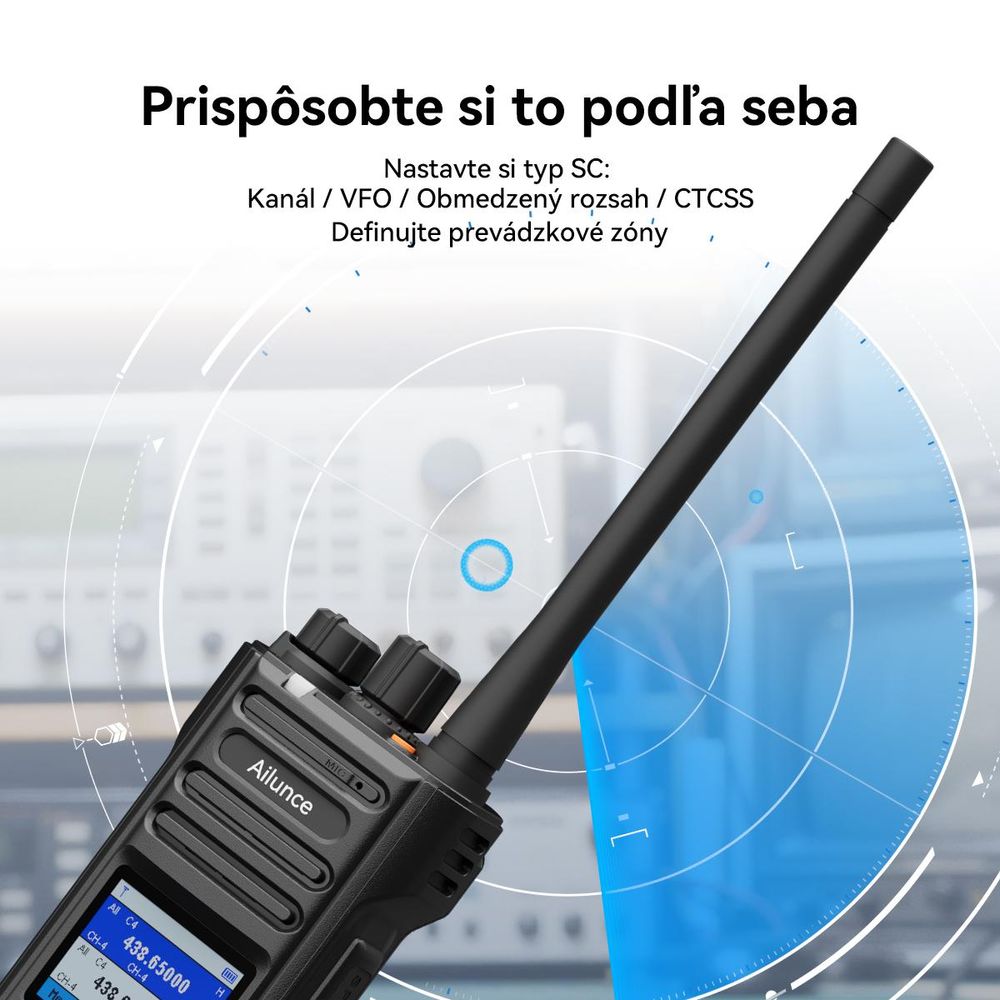 Retevis Ailunce HA2 Bluetooth rádio, rádioamatérske, APP ovládanie, APRS/GPS, rýchle nabíjanie, IP67 vodotesné, 2800mAh, SOS, pre rádioamatérov