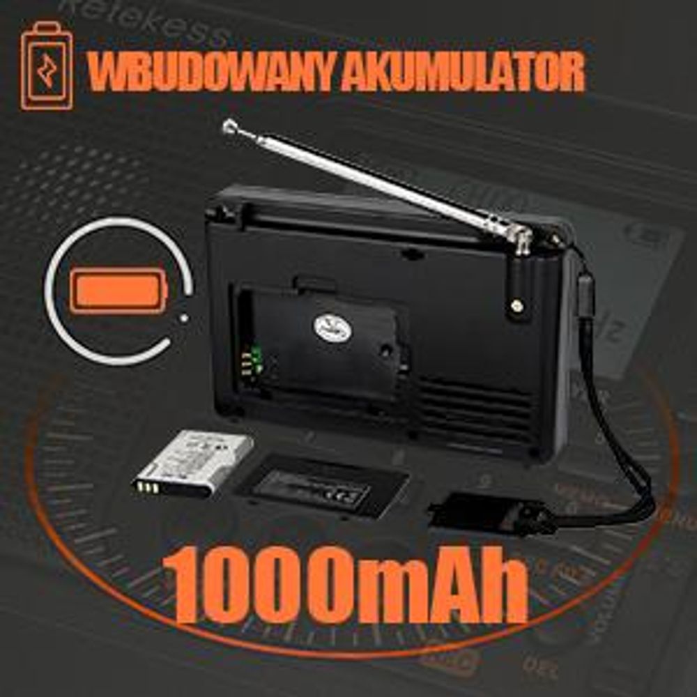 Przenośne radio Retekess V115, radio AM FM SW z akumulatorem 1000 mAh, karta TF 32 GB, prezent świąteczny dla rodziny