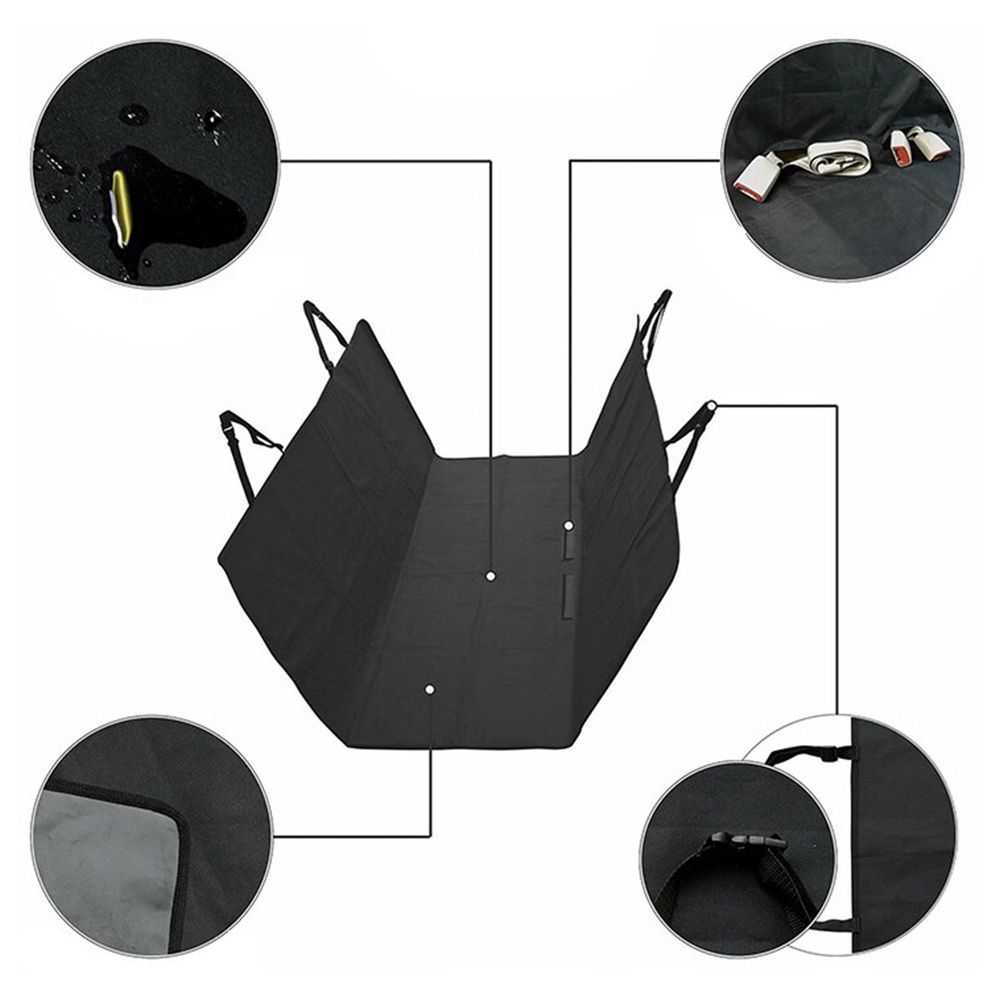 Hundedecke Auto Autoschondecke Rücksitz und Kofferraum Hund Katze Wasserdicht Decken Kofferraumschutz Kofferraumdecke Seitenschutz 144 x 130 cm SUV VAN Schwarz Retoo